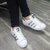 Adidas阿迪达斯女鞋三叶草贝壳头男鞋银标银尾运动休闲板鞋AQ3091(44)(白)第4张高清大图