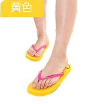 拖鞋 夏季情侣款人字拖鞋A699韩版女士浴室防滑夹脚凉拖鞋lq382(黄色 37)