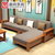 曲尚 现代中式实木沙发  L型客厅沙发家具组合套装 908(颜色尺寸备注 4人位+茶几)第4张高清大图