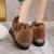 SUNTEK毛毛鞋女式内增高棉鞋一脚蹬加绒雪地靴2021年新款百搭加厚鞋子冬(绿色（升级版） 39 偏小半码)第3张高清大图