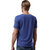 梦邦新款男士无痕莫代尔T恤V领短袖半袖薄款修身打底衫纯色上衣(蓝色 XXL)第3张高清大图