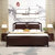 吉木多 新中式全实木双人床床1.8米1.5米现代中式卧室禅意家具(1.8*2米黑檀色 床+床头柜*2)第2张高清大图