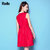 拉夏贝尔puella普埃拉秋新品个性衬衫领修身连衣裙女20006626(红色 M)第2张高清大图