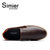 Simier斯米尔2015新款牛皮休闲皮鞋 英伦风尚休闲男鞋套脚板鞋8121(咖啡色 41)第4张高清大图