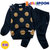 JELISPOON吉哩熊韩国童装冬季新款女童大斑点可爱加绒套装(150 深蓝色)第5张高清大图