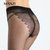 曼姿MANZI 蕾格丝比基尼裆超薄隐形连裤袜 10D透明性感丝袜 包芯丝无痕通勤丝袜 微压纤腿显瘦女袜子(黑色 L-XL（加裆）)第3张高清大图