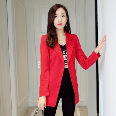小西装女外套中长款2018春秋外套女修身韩版