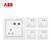 ABB开关插座二三插墙壁插座德宁雅白色五孔插座面板开关面板AN205*5第5张高清大图