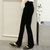 春款韩版女装高腰长裤修身显瘦收腰金丝绒喇叭裤7501(黑色 XXL)第2张高清大图