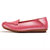 AICCO  春季新款牛皮豆豆鞋子舒适透气女鞋平底鞋夏季单鞋鞋子139-1(梅红 40)第2张高清大图