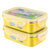 泰福高（TAFUCO） 小猪佩奇Peppa Pig韩国进口儿童餐具不锈钢分格饭盒2件套 黄色295ml+355ml第3张高清大图