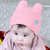 milky friends宝宝胎帽春秋冬男女儿童帽保暖条纹纯色套头帽婴儿帽(红色（纯色） 均码（44-48CM）)第5张高清大图