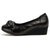 AICCO 春季时尚单鞋皮跟女鞋子休闲皮鞋水钻蝴蝶结女鞋子8603(黑色 35)第2张高清大图