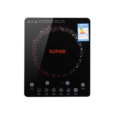 苏泊尔（SUPOR）触摸式电磁炉光芒系列SDHC17-210整体面板，黑晶材质，耐磨 耐刮 易清洗 高档次