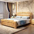 一米色彩  实木床 现代简约实木床 中式橡木床 储物家具婚床(原木色 1.5*2.0单床)第2张高清大图