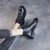 SUNTEK短靴女平底黑色高帮系带皮鞋子2021秋冬季复古软面软底马丁靴(36 黑色单里)第5张高清大图