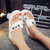2017夏新款时尚韩版松糕厚底水钻室外穿拖鞋女套趾坡跟夹脚凉拖鞋(白色 39)第5张高清大图