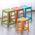 茶花塑料凳子家用厚成人条纹高凳浴室防滑餐桌凳方椅46CM高(橘色 4只装)第3张高清大图