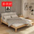斯蒂朗 B01 皮艺软靠实木床 北欧风格双人床 全实木家具 1.5米单人床 卧室舒适大床(深色靠包 1.5米全实木床+床垫)第2张高清大图