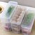 冰箱保鲜盒 塑料冷冻储物盒 长方形鸡蛋水果食物收纳盒2层1盖 一组装(2组装)(红色)第2张高清大图