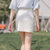 洗水棉半身裙女学生2018夏季新款韩版学院风a字裙高腰短裙包臀裙(白色)(L)第2张高清大图