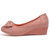 AICCO 春季时尚单鞋皮跟女鞋子休闲皮鞋水钻蝴蝶结女鞋子8603(粉红 38)第2张高清大图
