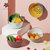 日本AKAW爱家屋双层沥水篮家用水果盘厨房洗菜盆淘菜筐收纳菜篮子小号(紫红色)第2张高清大图