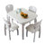 实木白色地中海风格餐桌椅组合 田园1米伸缩小户型省空间小歺桌(一桌四椅)第3张高清大图