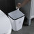 家用垃圾桶厕所卫生间厨房客厅简约方形无盖办公室马桶纸篓(无压圈款质感灰-小号 默认版本)第5张高清大图