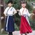 儿童古装汉服男童国学服女童中国风短袖演出服书童表演服(红色长袖 120码)第3张高清大图