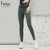 IYOGA2021新款瑜伽裤塑形提臀女九分健身跑步紧身莱卡高腰运动裤(黛绿 L)第3张高清大图