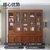 华南家具 简约现代实木书柜新中式书房自由组合立柜带玻璃门储物柜带抽屉木柜(胡桃色 三门)第4张高清大图