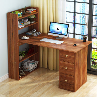 物植 电脑台式桌家用书桌 LM-11(古檀木色120cm)