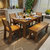 美天乐 实木餐桌 现代中式长方形饭桌 胡桃色木餐桌椅组合 餐桌(虎斑色（出口版） 1.35米桌+四椅)第2张高清大图