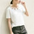 葩葩乐奇2017新款个性领口镂空短袖T恤学生上衣xiangaiba542(粉红色 M)第5张高清大图