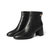 森达2021冬季新款商场同款石头纹气质粗跟女短皮靴4MF01DD1(黑色 34)第6张高清大图