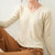 秋季新款针织衫女V领毛衣女式低领打底衫宽松韩版外贸(绣红 XL)第5张高清大图