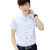 男装短袖衬衫 修身时尚船锚印花商务休闲短袖衬衣(白色 XXL)第2张高清大图