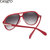 卡莎度(CASATO) 太阳镜时尚个性大框潮女款太阳镜 防紫外线太阳镜 墨镜2014022(红色)第3张高清大图