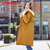 鸭鸭2018新品女长款直筒纯色羽绒服 冬季保暖外套大码B-57663(黄色 165)第3张高清大图
