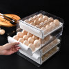 叮叮会家用双层抽屉式透明鸡蛋盒32格(白色 32格)