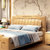 一米色彩  实木床 现代简约实木床 中式橡木床 储物家具婚床(原木色 1.8*2.0米单床+2个床头柜+床垫)第4张高清大图