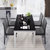 A家家具 时尚拼色餐桌椅组合现代简约钢化玻璃黑白餐厅家具一桌四椅一桌六椅黑白拼色(一桌四椅)第3张高清大图