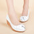毅雅2014春季新款 真皮舒适坡跟女式单鞋 女鞋YY5435166(白色 39)第5张高清大图