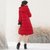 烟花烫MS2017秋冬新款女装气质宽松微喇袖显瘦中长羽绒服 海渺(红色 S)第3张高清大图