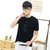 洲玛仕 男士圆领短袖T恤(黑色 XL)第3张高清大图