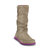 Crocs女靴子保暖 秋季卡骆驰阿瑞安娜反绒平底中筒时装靴|14685(卡其/亮紫 39)第3张高清大图