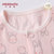 小米米minimoto新生儿护肚衣婴儿连体衣夏季薄款宝宝短袖哈衣爬服(粉红 59cm（3-6月）)第3张高清大图