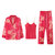喜芬妮情侣春秋季印花男士丝质面料长袖套装女士三件套睡衣家居服(1711男士红色 L)第4张高清大图