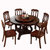 <定制家具>美式乡村全实木餐桌圆形6人简美装修餐厅橡木家具(酒红色)第2张高清大图